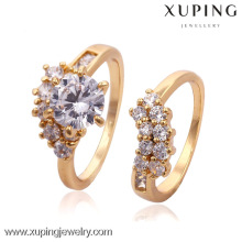 13354 Xuping Modeschmuck China Großhandel 18k Gold Ring Designs Luxus Glas Ringe Charme Schmuck für Frauen